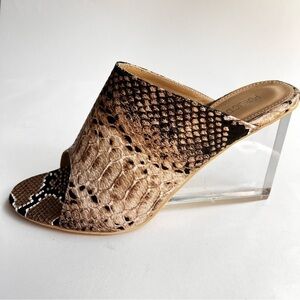 Public Desire Clear Wedge Slides Animal print Brown and Black  Slides size 8